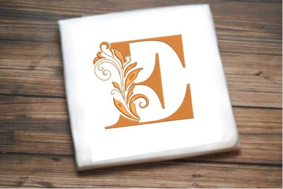 Elegant Floral Alphabet Letter E