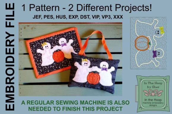 Ghostly Friends Mug Rug or Decor