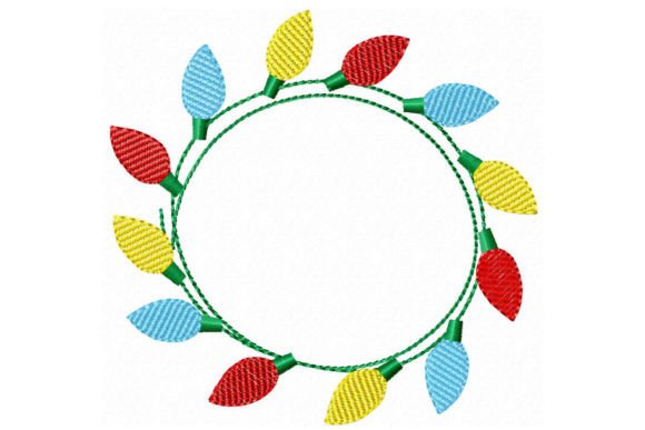 Sketch Style Christmas Lights Frame